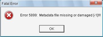 Resolve Error 5899: Metadata file missing or damaged in CS 1.6 tutorial
